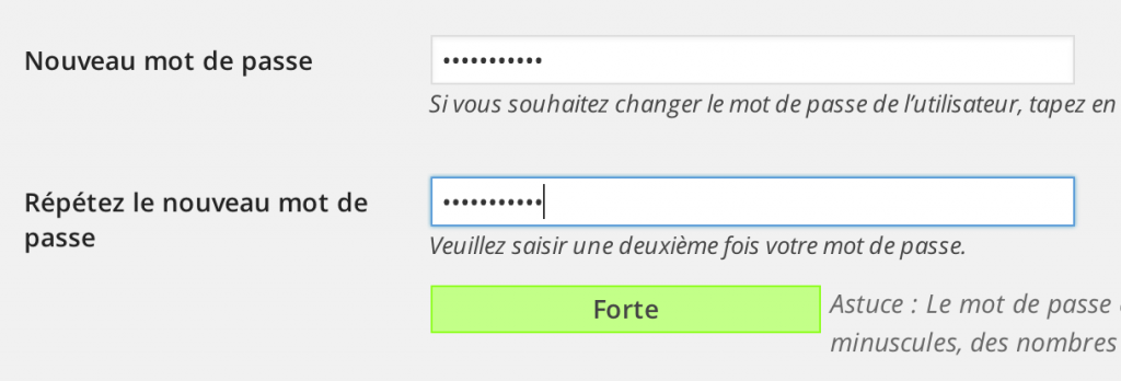 Sécuriser WordPress en utilisant un mot de passe fort