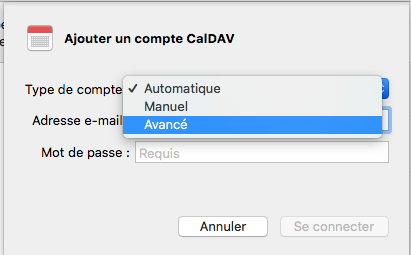 Configuration CalDav pour MacOSX