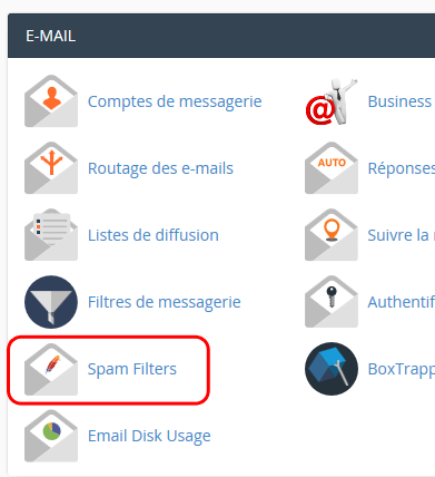 Accès au paramétrage de SpamAssassin dans cPanel