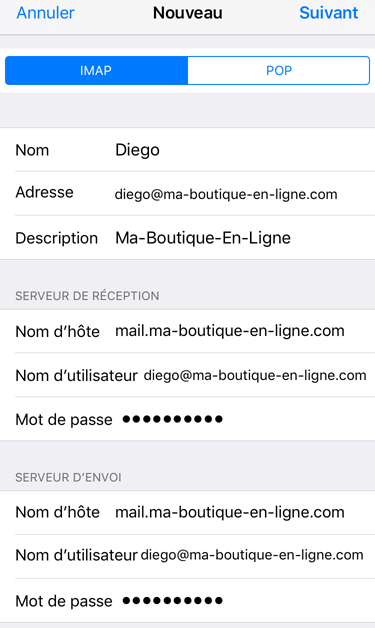 Accédez à un compte e-mail sous iOS / iPhone