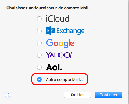 Créer un compte e-mail sous Mac OS X