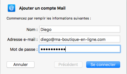 Créer un compte e-mail sous Mac OS X