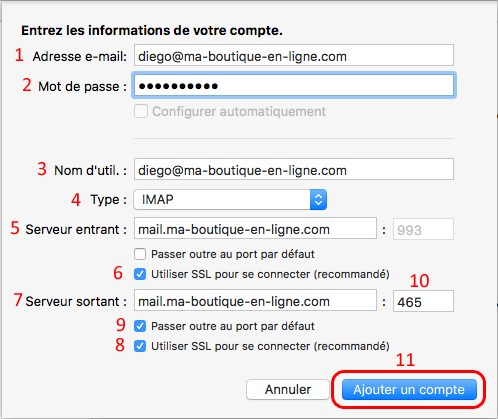 Créer un compte e-mail sous Microsoft Outlook 2011