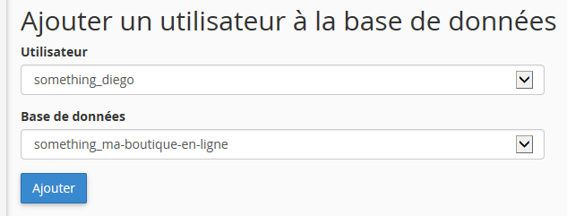 Associer un utilisateur à une BDD MySQL