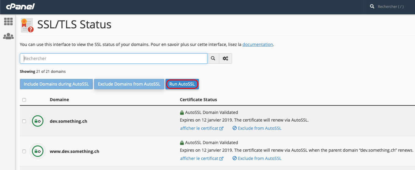 Génération d'un certificat SSL valide